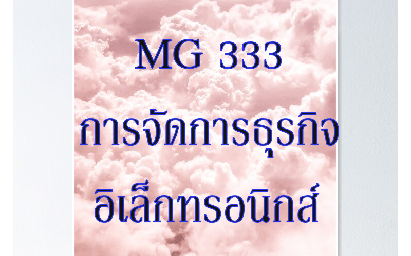 MG 333 การจัดการธุรกิจอิเล็กทรอนิกส์