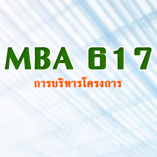MBA617 การบริหารโครงการ 